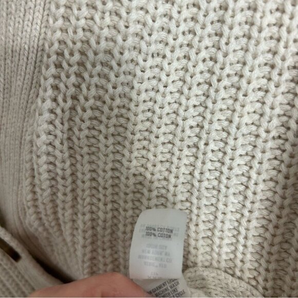 Aerie Wide Rib Oversized Cream Button-Up chunky Knit Women's Cardigan Size XXS - Picture 5 of 7